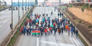 Protestors march along Thika Road as they attempt to access Nairobi's CBD during the Saba Saba protest on July 7, 2025. Pic courtesy