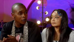 Arbantone artist Stanley, widely known as VJ Patelo and his wife Diana during an interview with Oga Obinna. PHOTO/screengrab